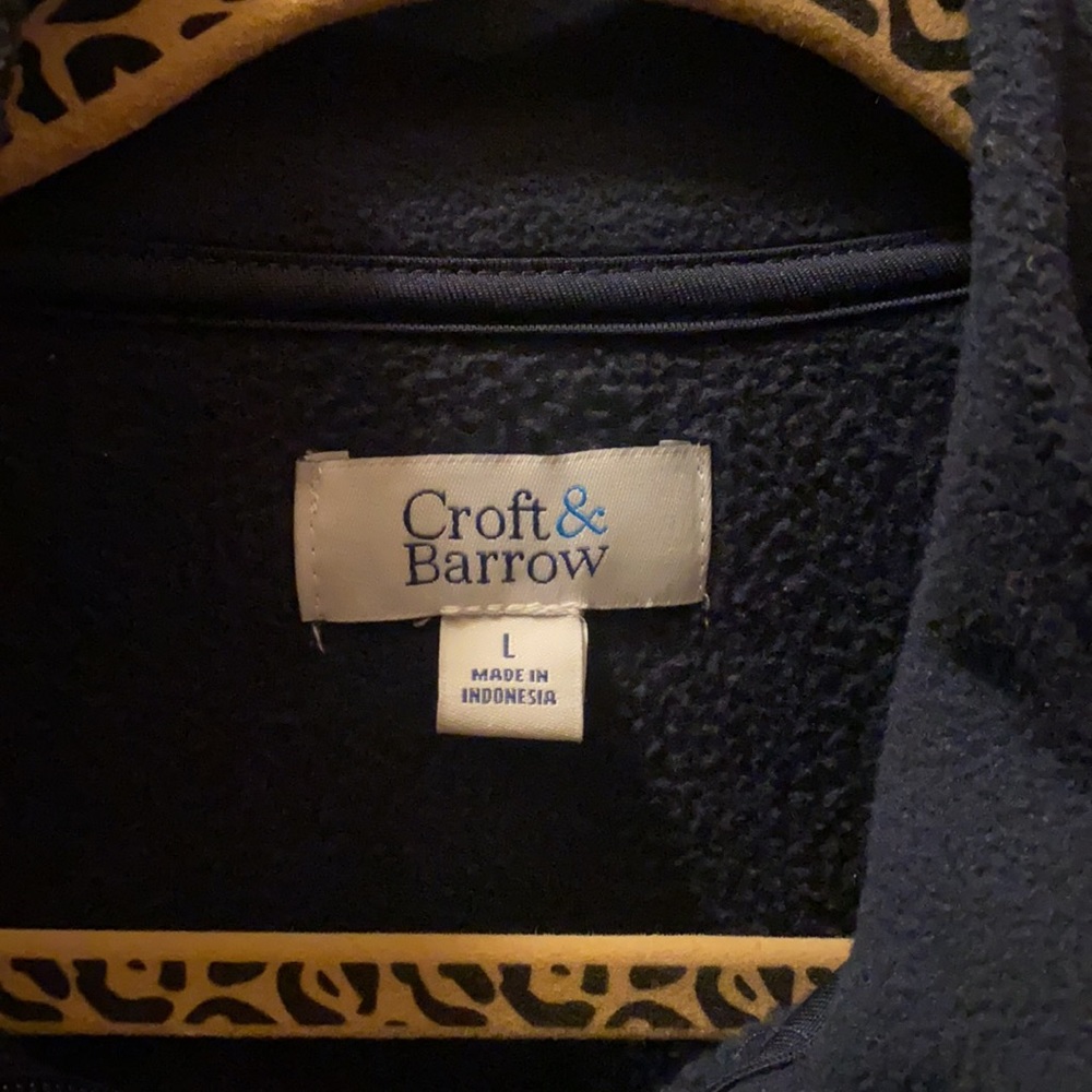 long sleeve pull over quarter zip fleece sweater - Picture 3 of 4